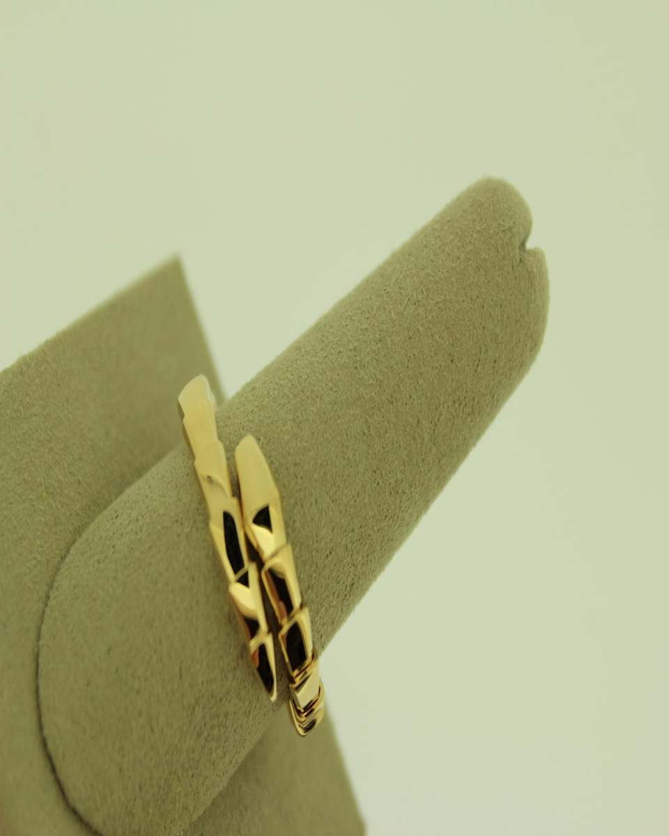 Serpenti Viper 18K Yellow Gold Coil Ring, Siz